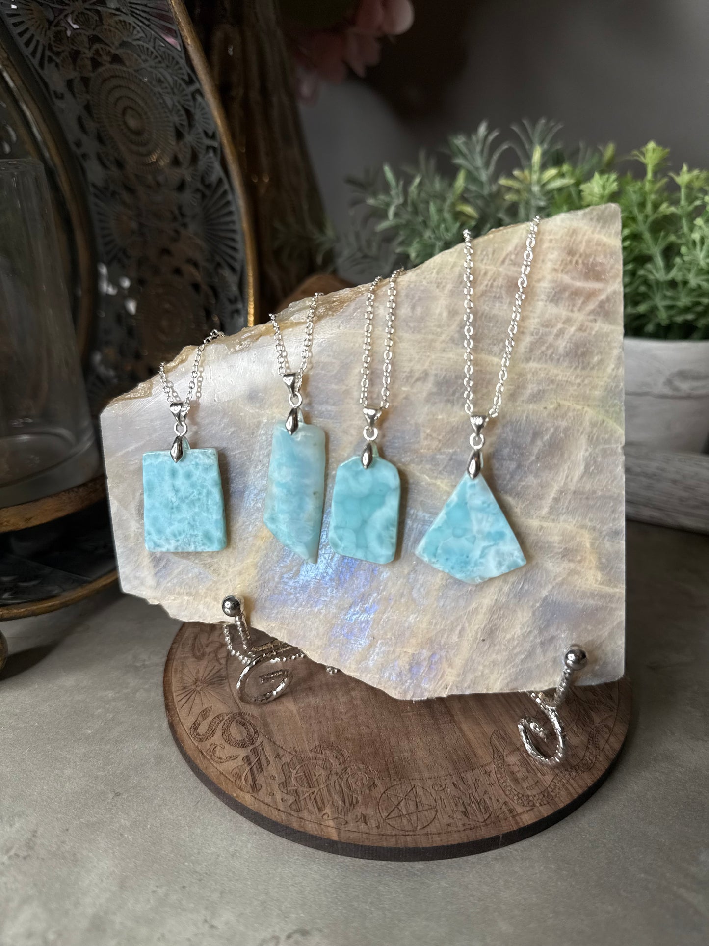 Larimar Silver Plate Pendants A - D