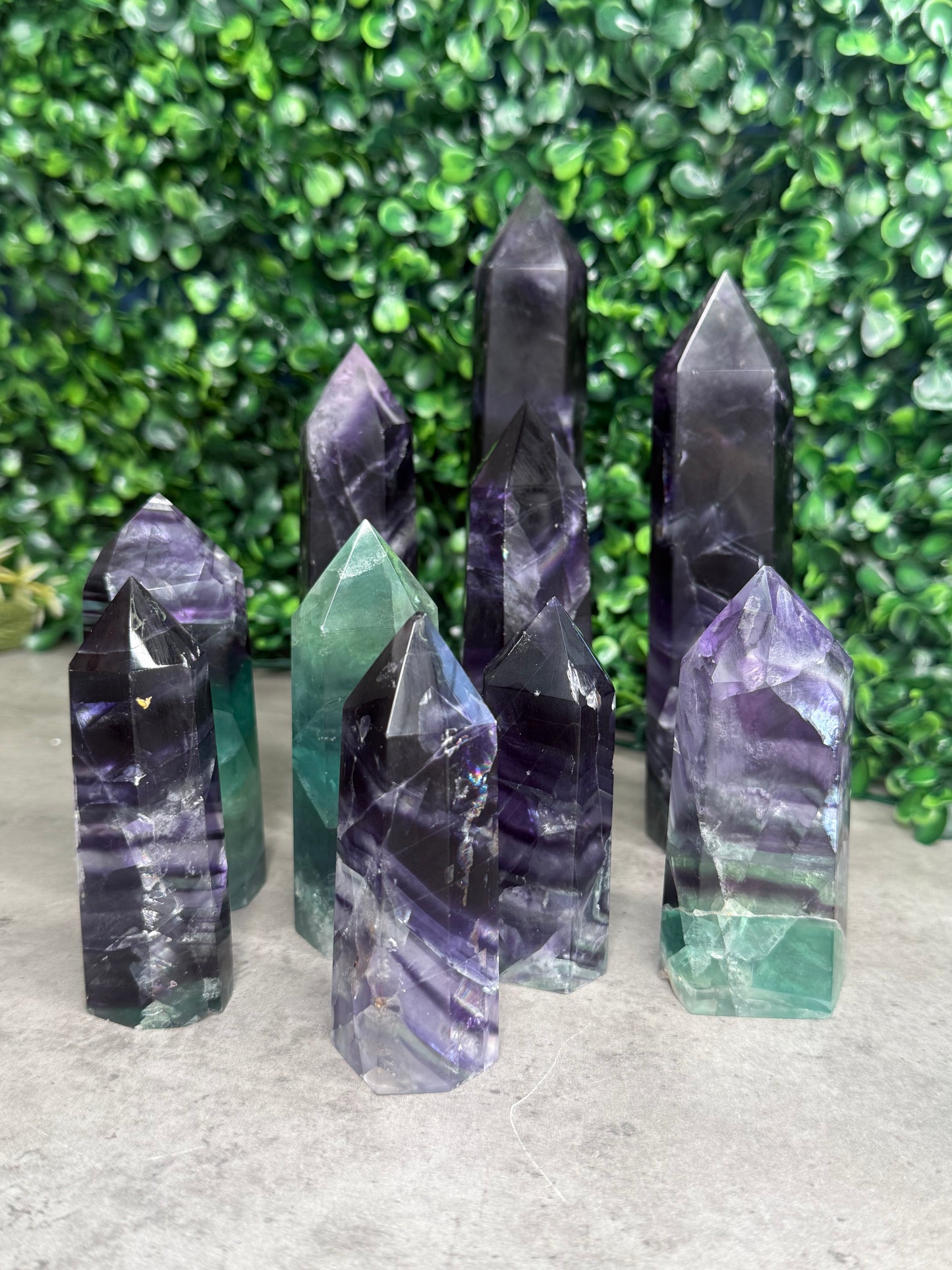 Dark and Moody Flourite Towers Crystal Carvings Imperfect