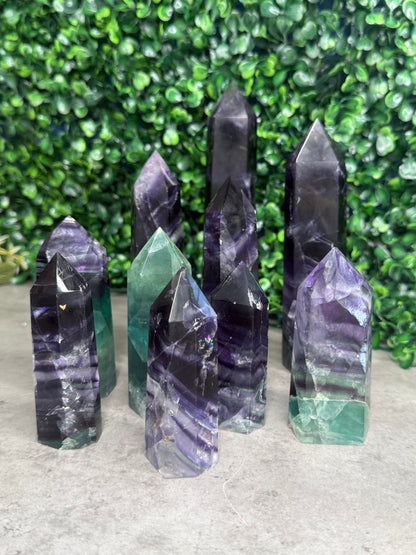 Dark and Moody Flourite Towers Crystal Carvings Imperfect
