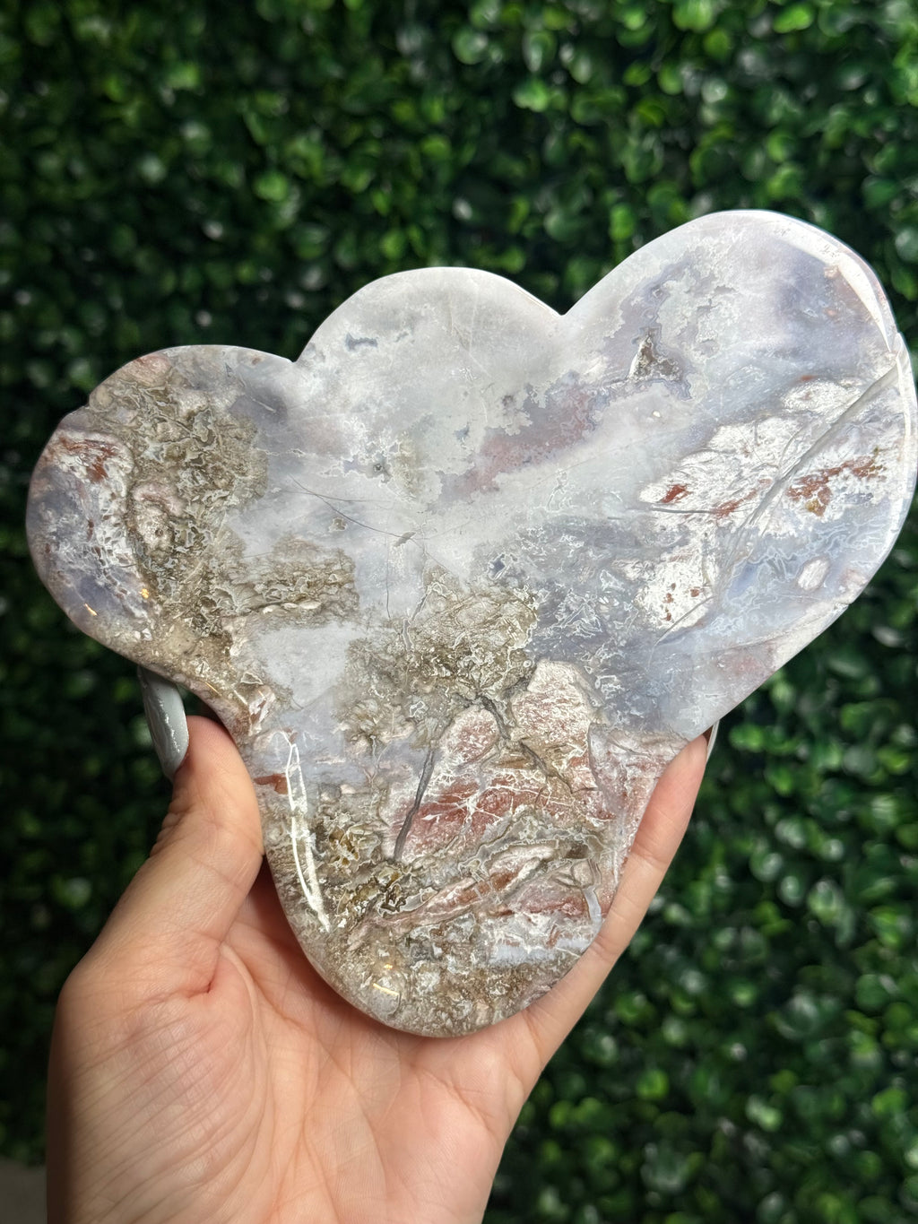 Pink & Purple Petrified Wood Bowl Trays Crystal Carvings - G