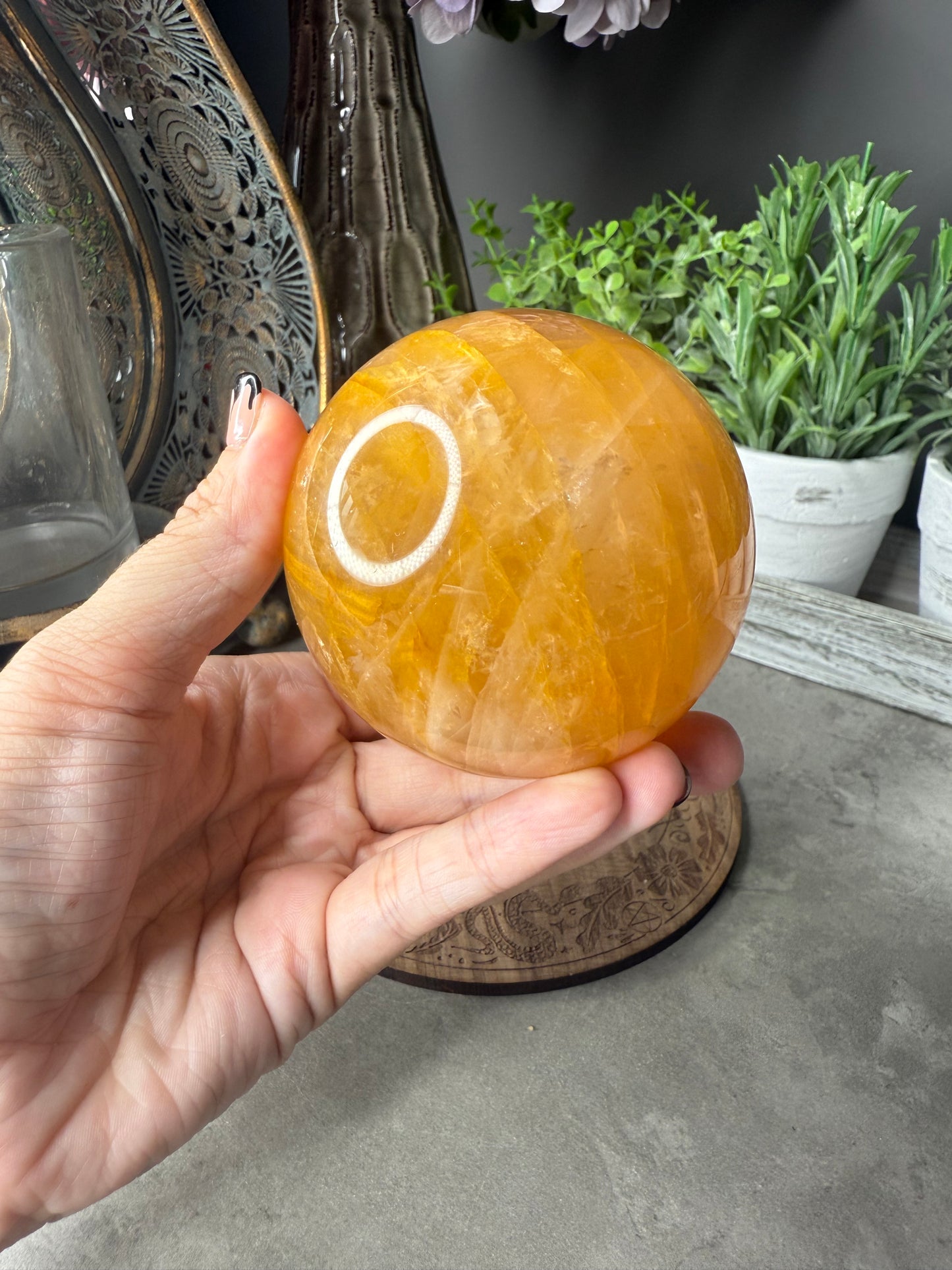 Starlight Golden Healer Quartz Crystal Sphere - Six Star Asterism - 309g