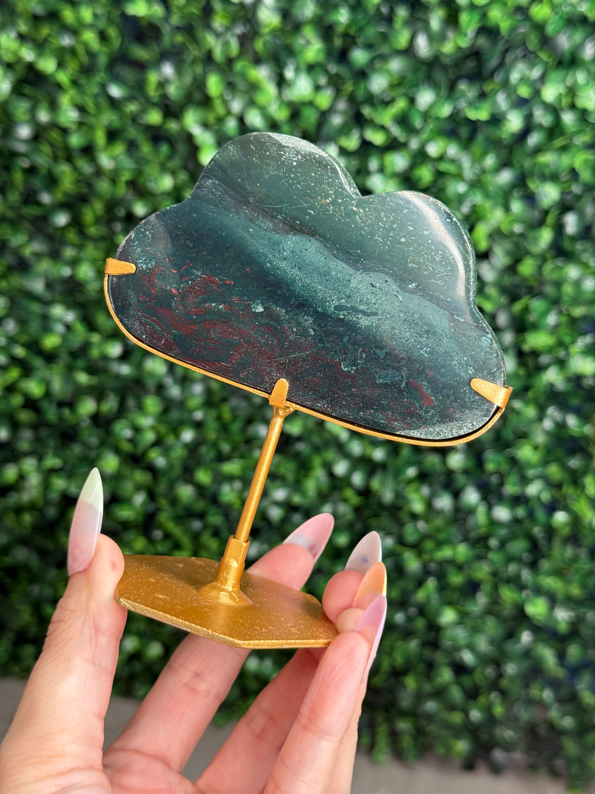 Green Jasper Cloud Crystal Carving - Indonesia