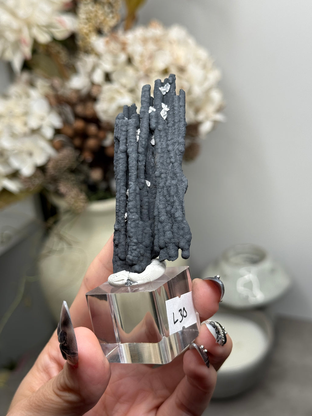 Goethite Stalactites with Calcite from Aouz, Er Rachidia Province, Morocco - L