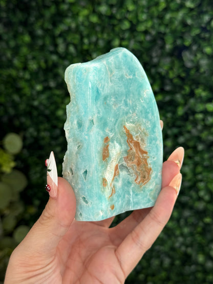 Half polish Blue Aragonite Freeform - W