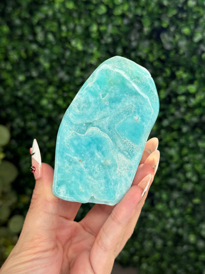 Half polish Blue Aragonite Freeform - Q