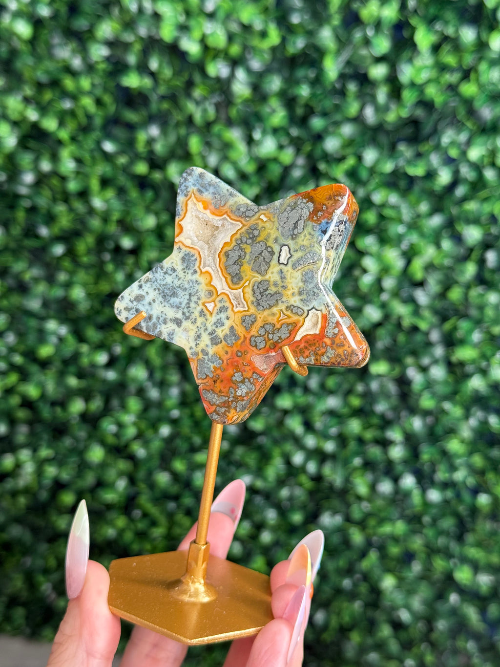 Colourful Marcasite Star Crystal Carving - Indonesia