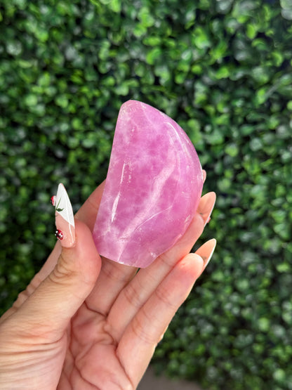 Pink Aragonite AAA with gold Stand from Afghanistan