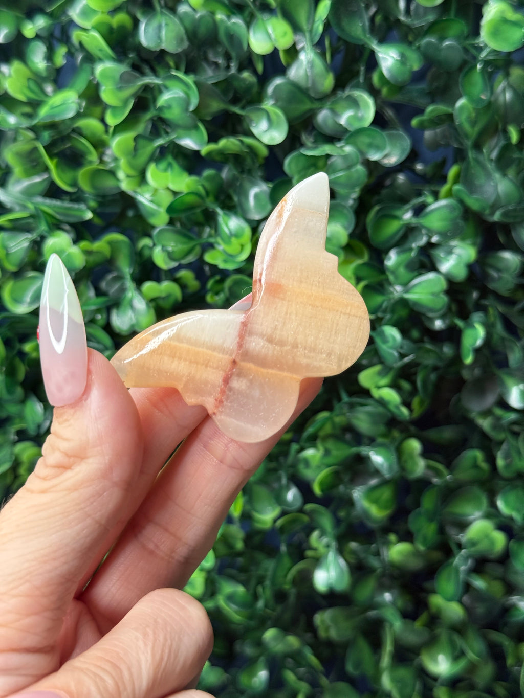 Peach Calcite Mini Butterfly Crystal Carvings - Pakistan