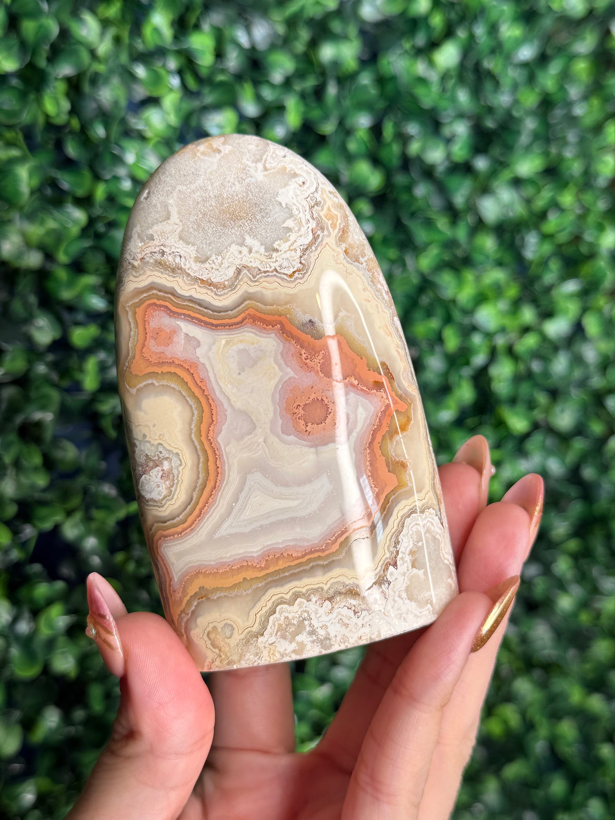 Colourful Crazy Lace Agate Freeform Crystal Carving from Indonesia A