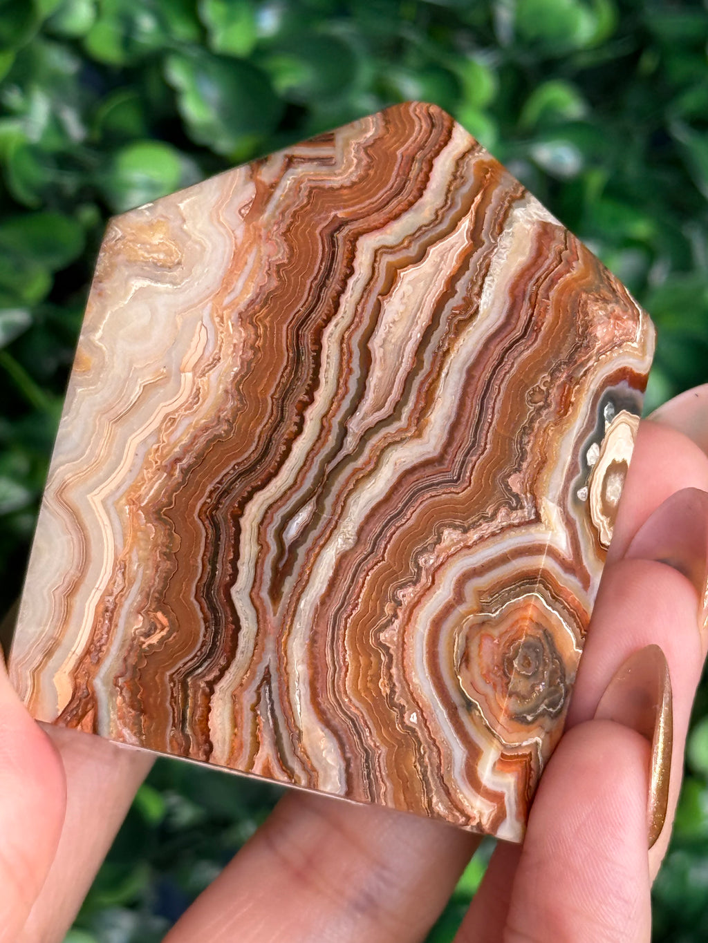 Pink Crazy Lace Agate Domino Tower from Indonesia C
