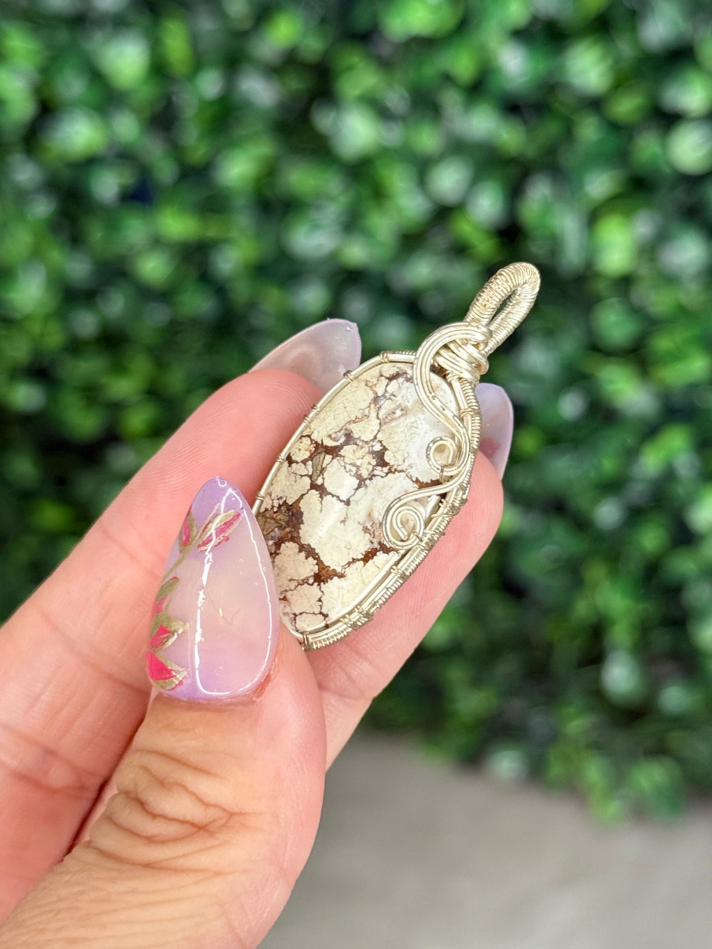 Wire Wrapped Brecciated Jasper Pendant from Indonesia (imperfect)