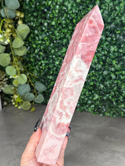 XL Pink Opal Tower Crystal Carving 1.8kg