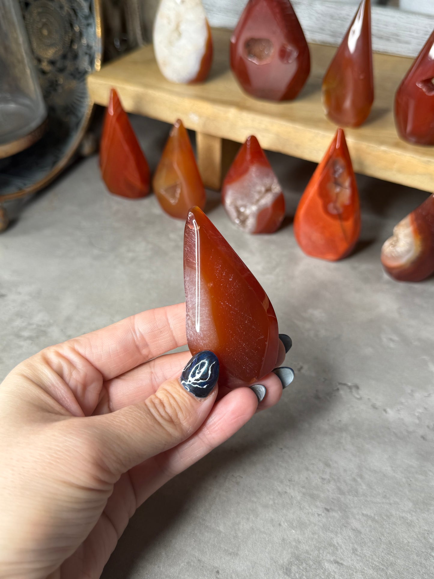 Carnelian Crystal Standing Teardrops