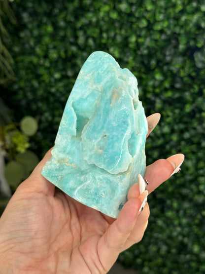 Half polish Blue Aragonite Freeform - L