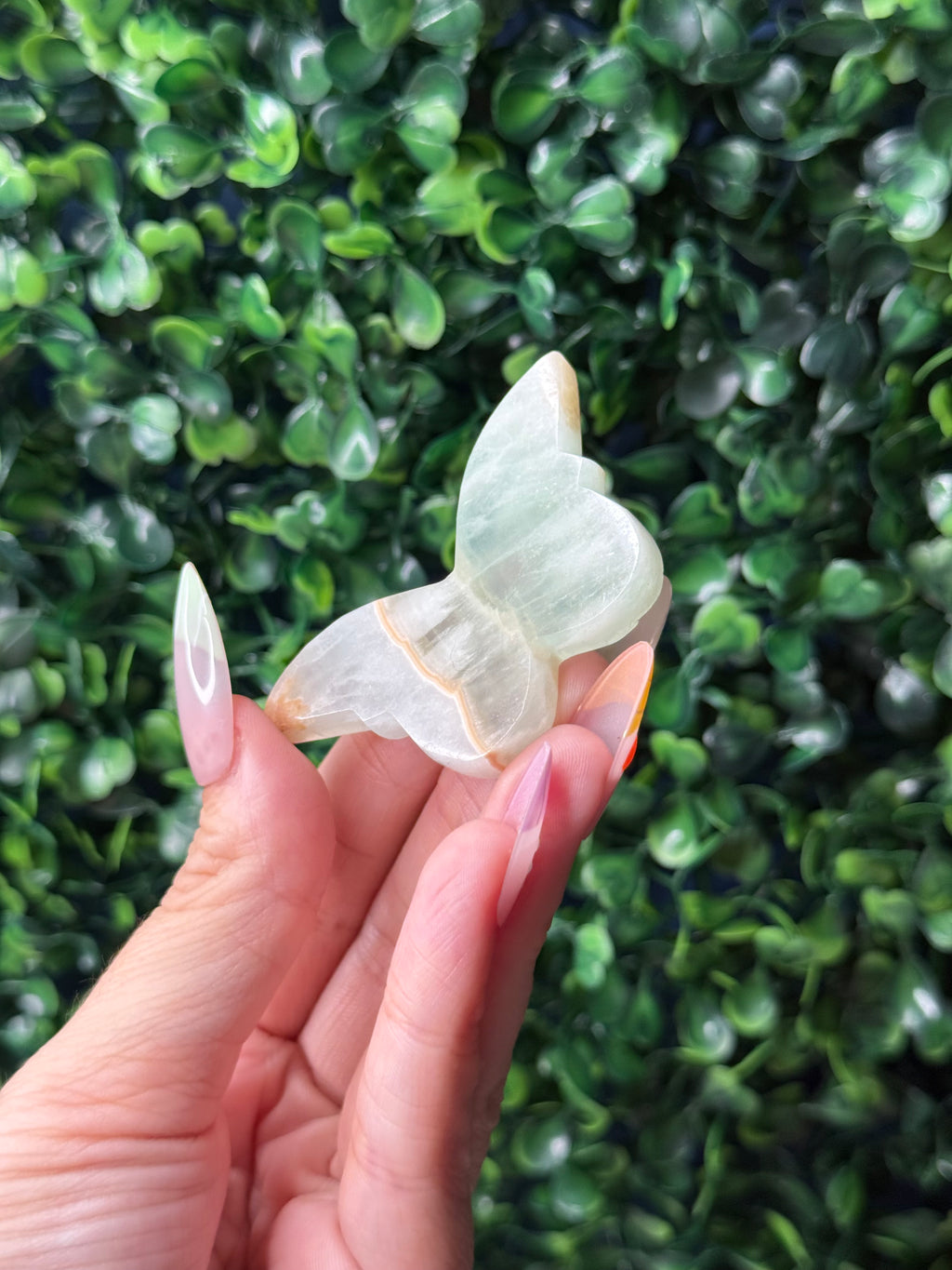 Green Caribbean Calcite Mini Butterfly Crystal Carvings - Pakistan