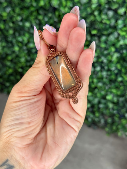 Wire Wrapped Labradorite Pendant from Indonesia