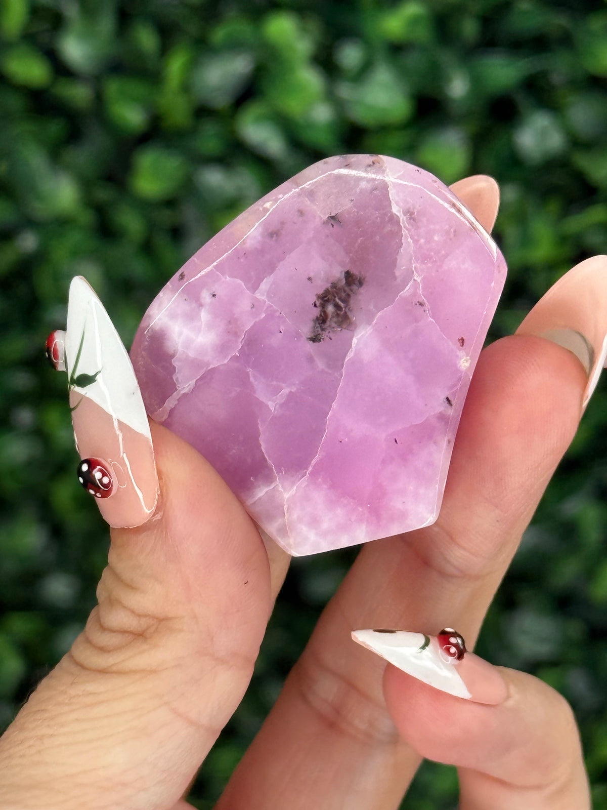 Pink Aragonite AAA with gold Stand from Afghanistan D