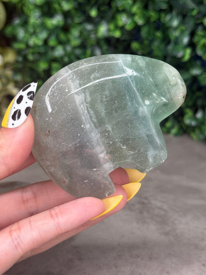 Fluorite Bear Crystal Carvings