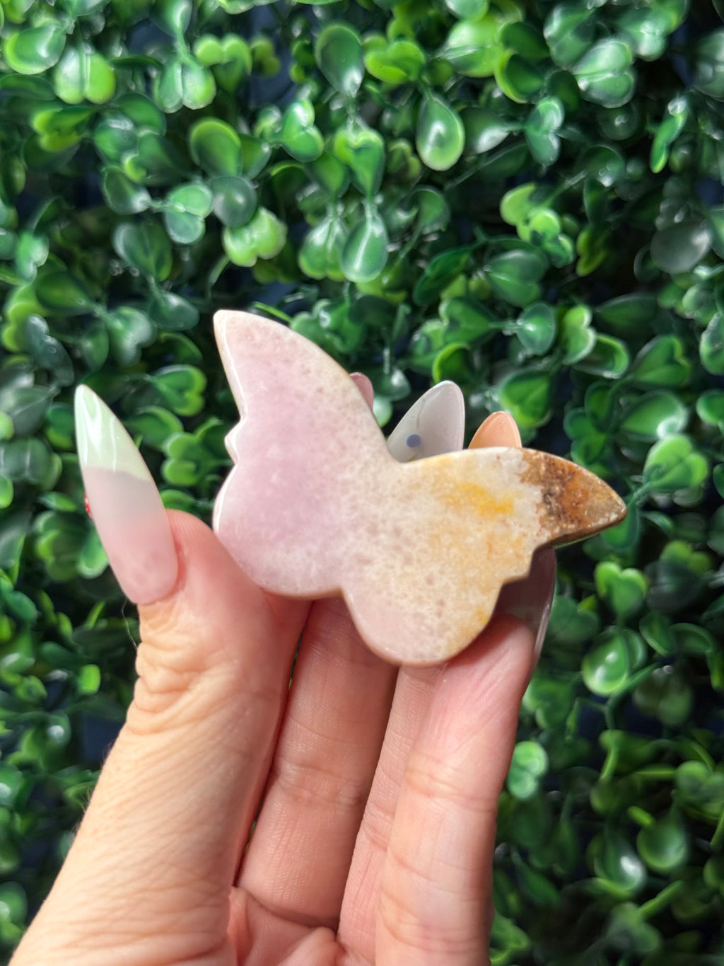 Pink Aragonite Mini Butterfly Crystal Carvings - Pakistan