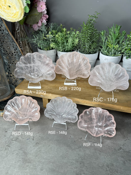 Aphrodite Rose Quartz Shell Trays