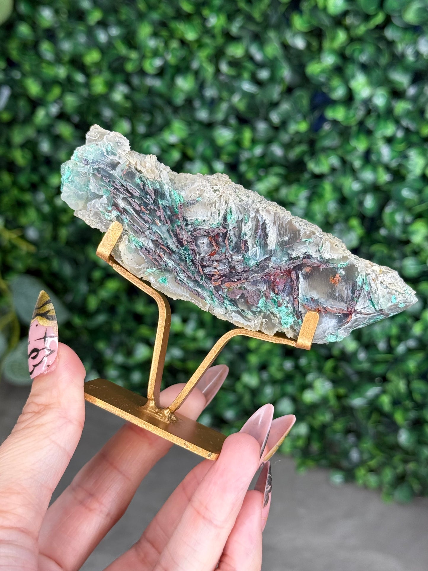 Chrysocolla with Native Copper in Chalcedony