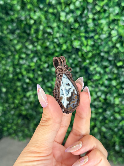 Wire Wrapped Brecciated Jasper Pendant from Indonesia