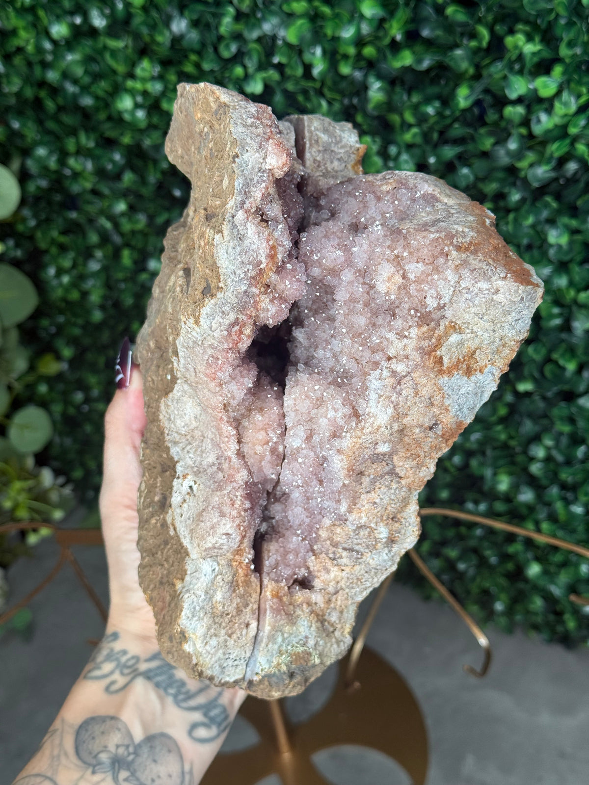 3.5kg XL Pink Amethyst Geode Butterfly Winds Crystal Carving - Brazil