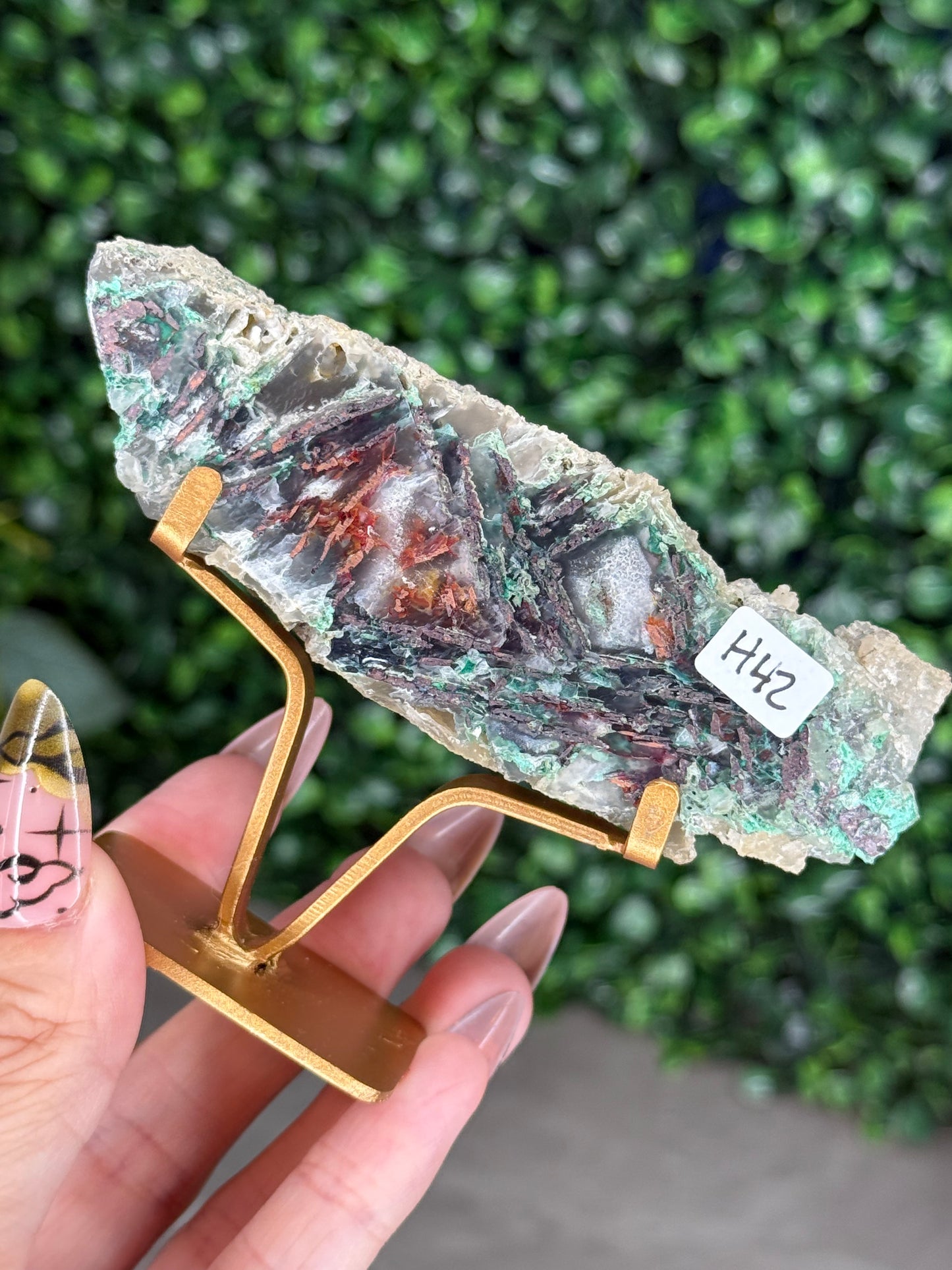 Chrysocolla with Native Copper in Chalcedony