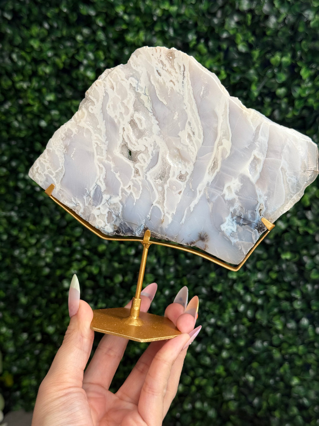 White Plume Agate Slab - Indonesia - B