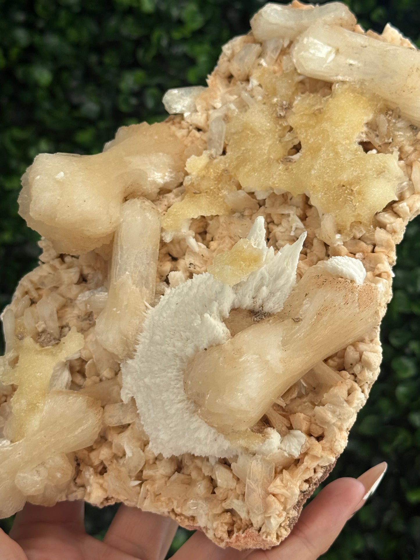 Stilbite and Mordenite on Heulandite Crystal Specimen - India - 505g