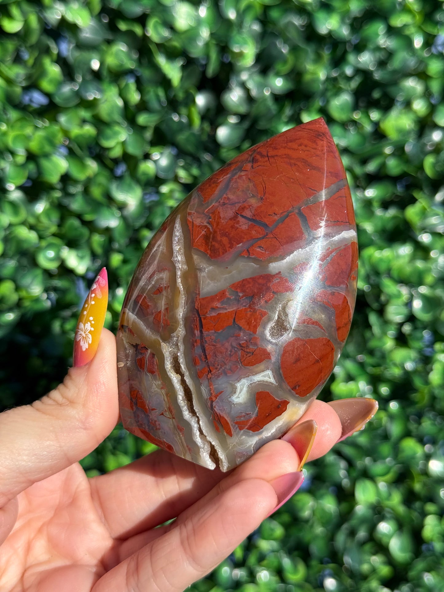 Red Brecciated Jasper Druzy Crystal Teardrops - Indonesia