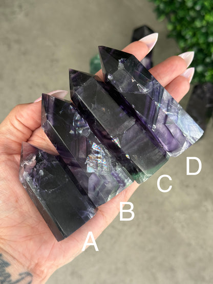 Dark and Moody Flourite Towers Crystal Carvings Imperfect