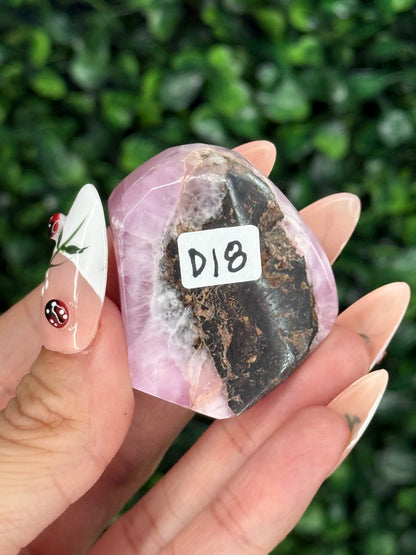 Pink Aragonite AAA with gold Stand from Afghanistan D