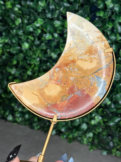 Brecciated Jasper Moon Crystal Carving - Indonesia