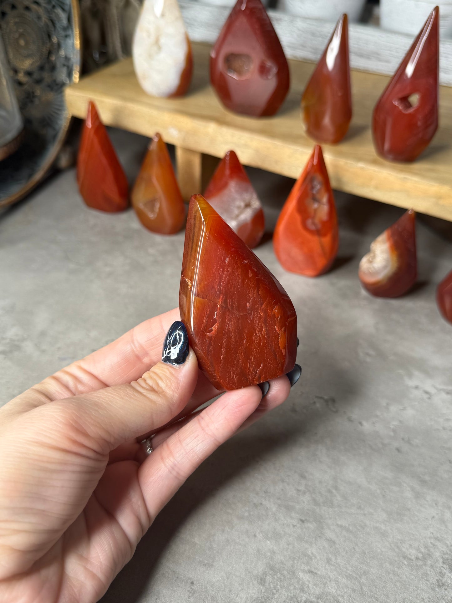Carnelian Crystal Standing Teardrops
