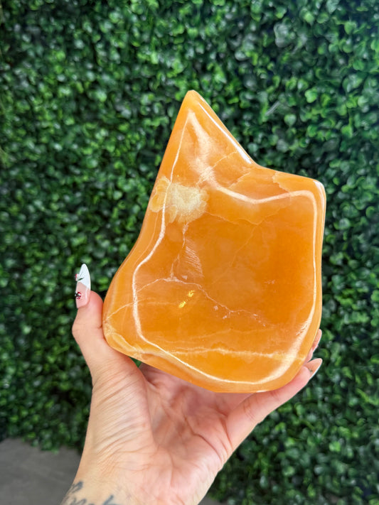 XL Orange Calcite Polished Freeform Crystal Carvings from India G 1.6kg