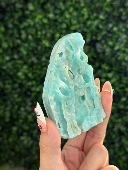 Half polish Blue Aragonite Freeform - H