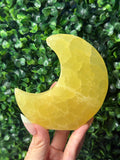 Lemon Calcite Standing Moon Crystal Carving - Pakistan - B - Imperfect