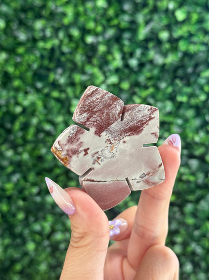 Pink Picture Jasper Flower Crystal Carvings - Indonesia - Random