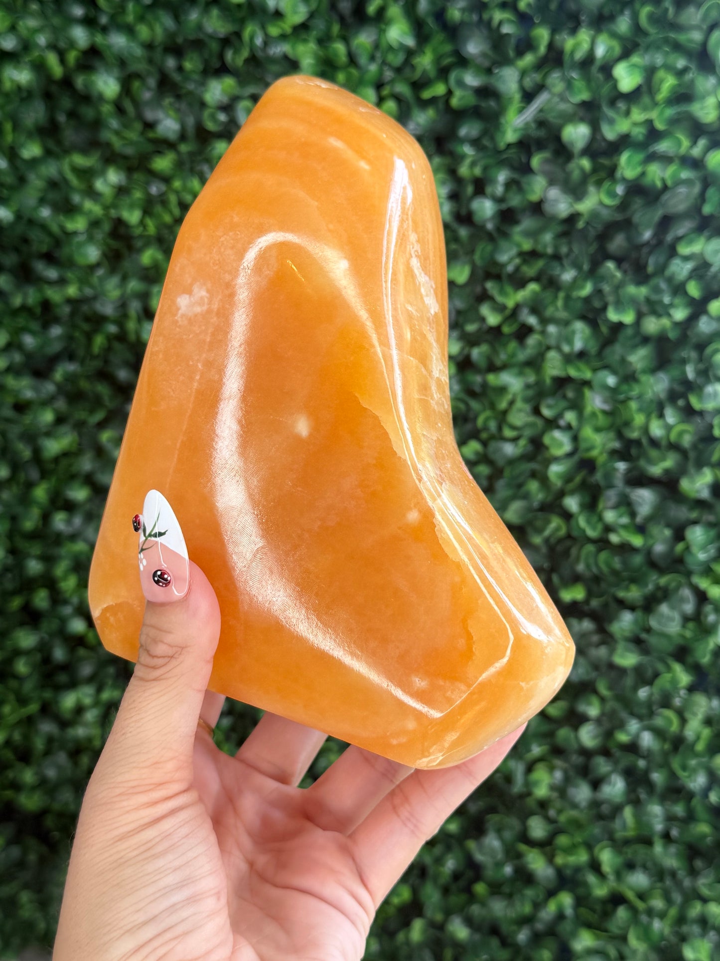 XL Orange Calcite Polished Freeform Crystal Carvings from India F 2kg