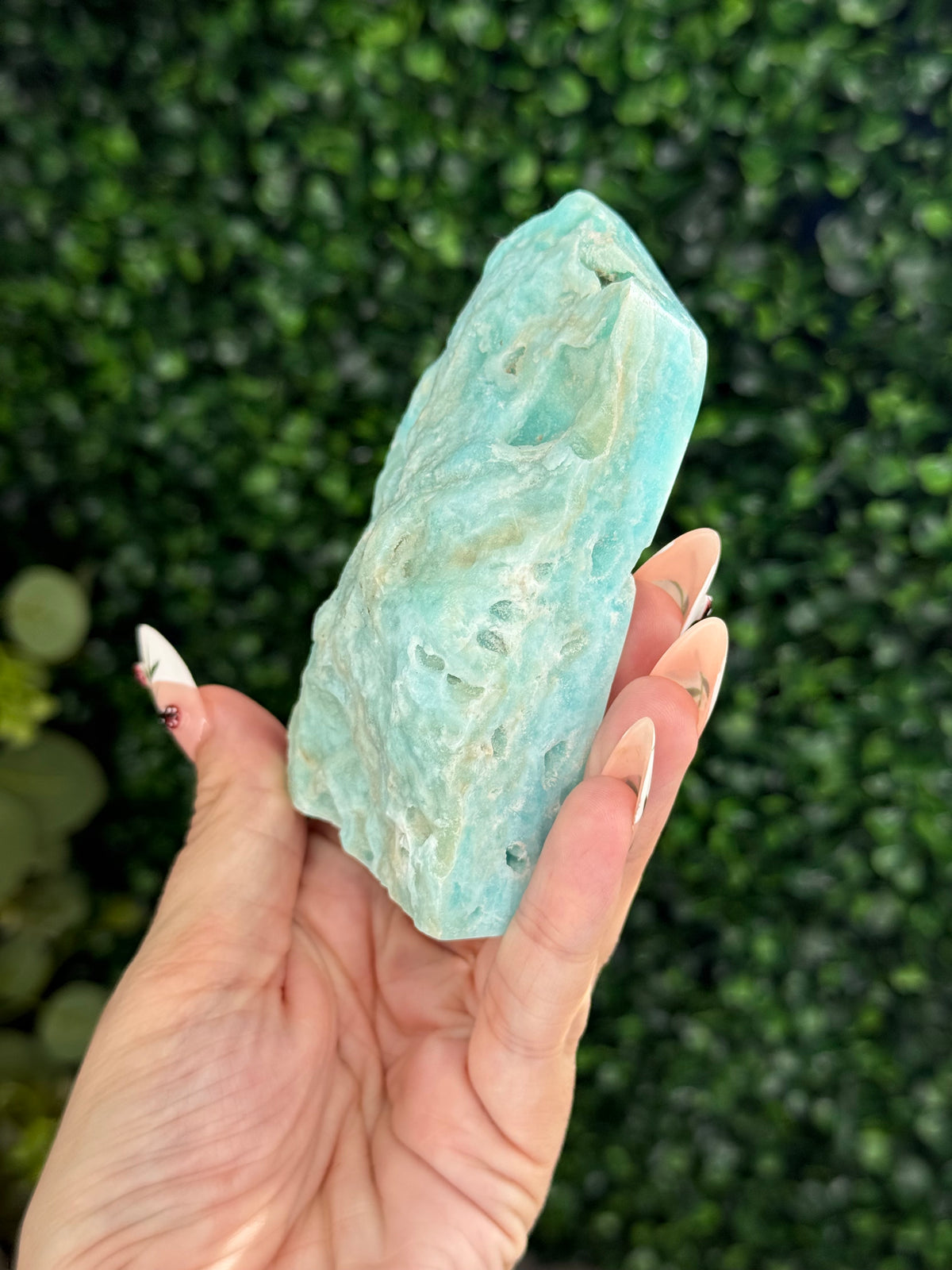 Half polish Blue Aragonite Freeform - W