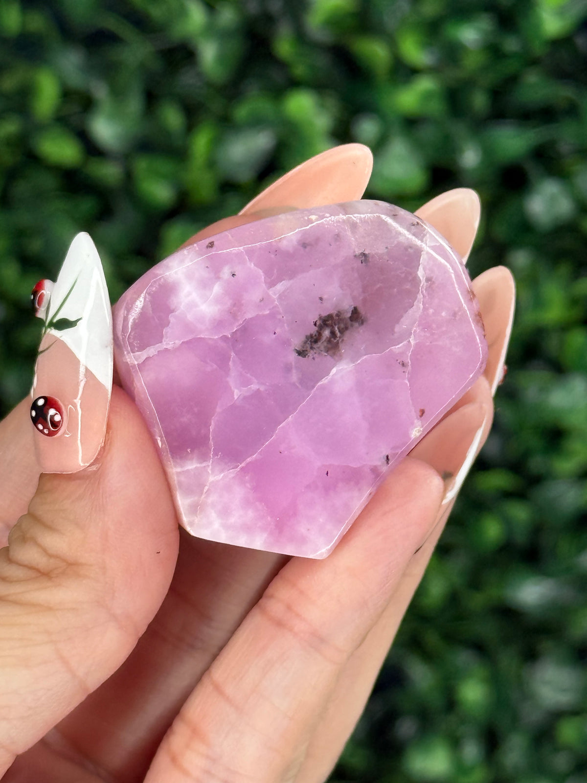 Pink Aragonite AAA with gold Stand from Afghanistan D