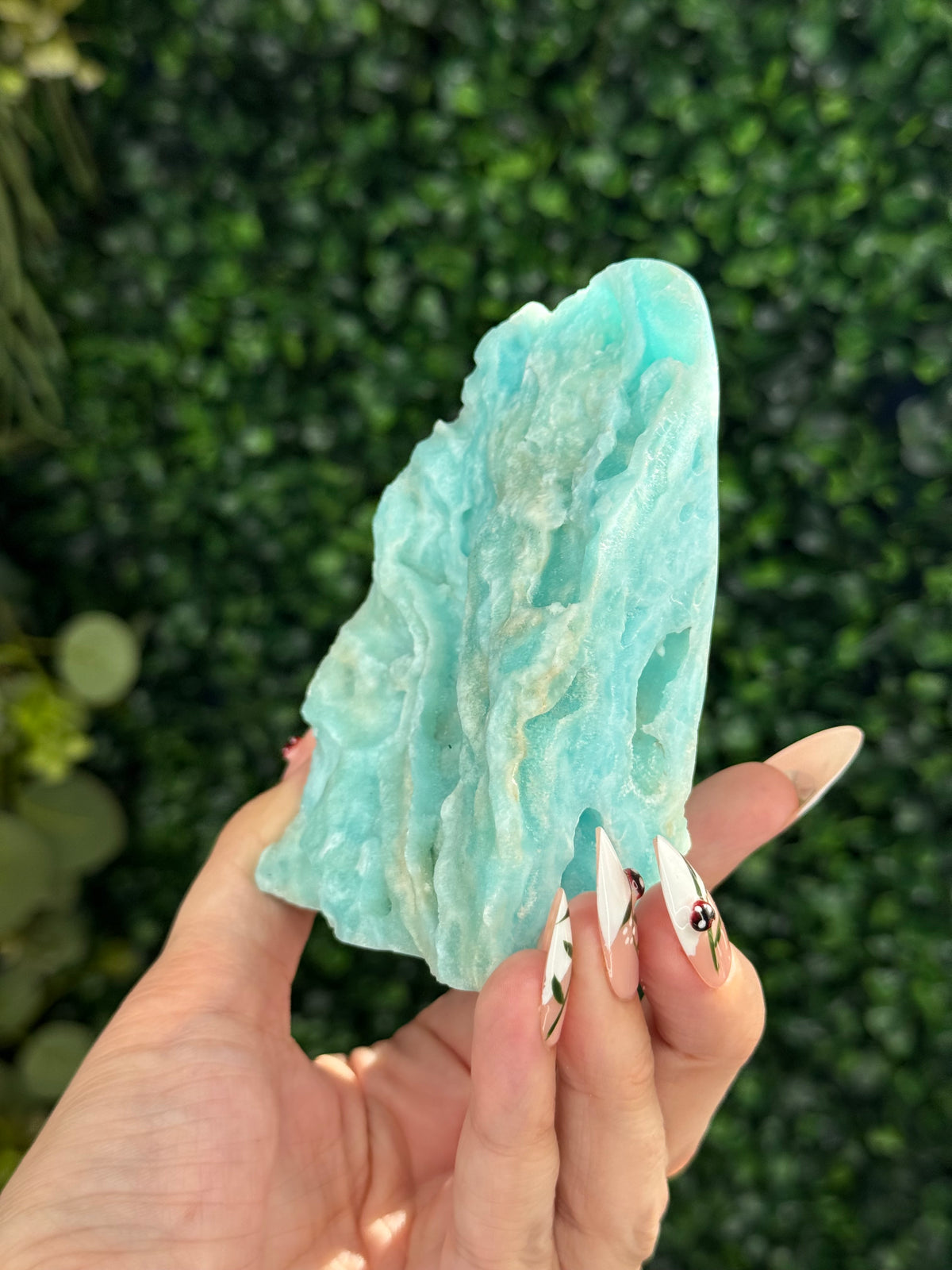 Half polish Blue Aragonite Freeform - L