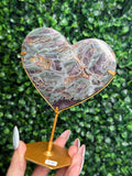 Multicoloured Amethyst Heart Crystal Carving - Indonesia - D