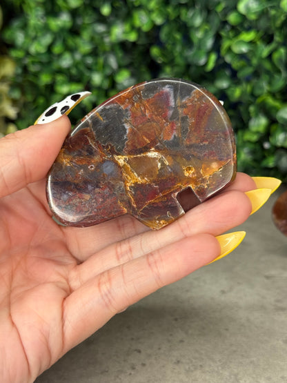 River Jasper Bear Crystal Carvings - Indonesia