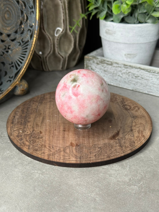 Pink Zoisite Crystal Sphere uv reactive