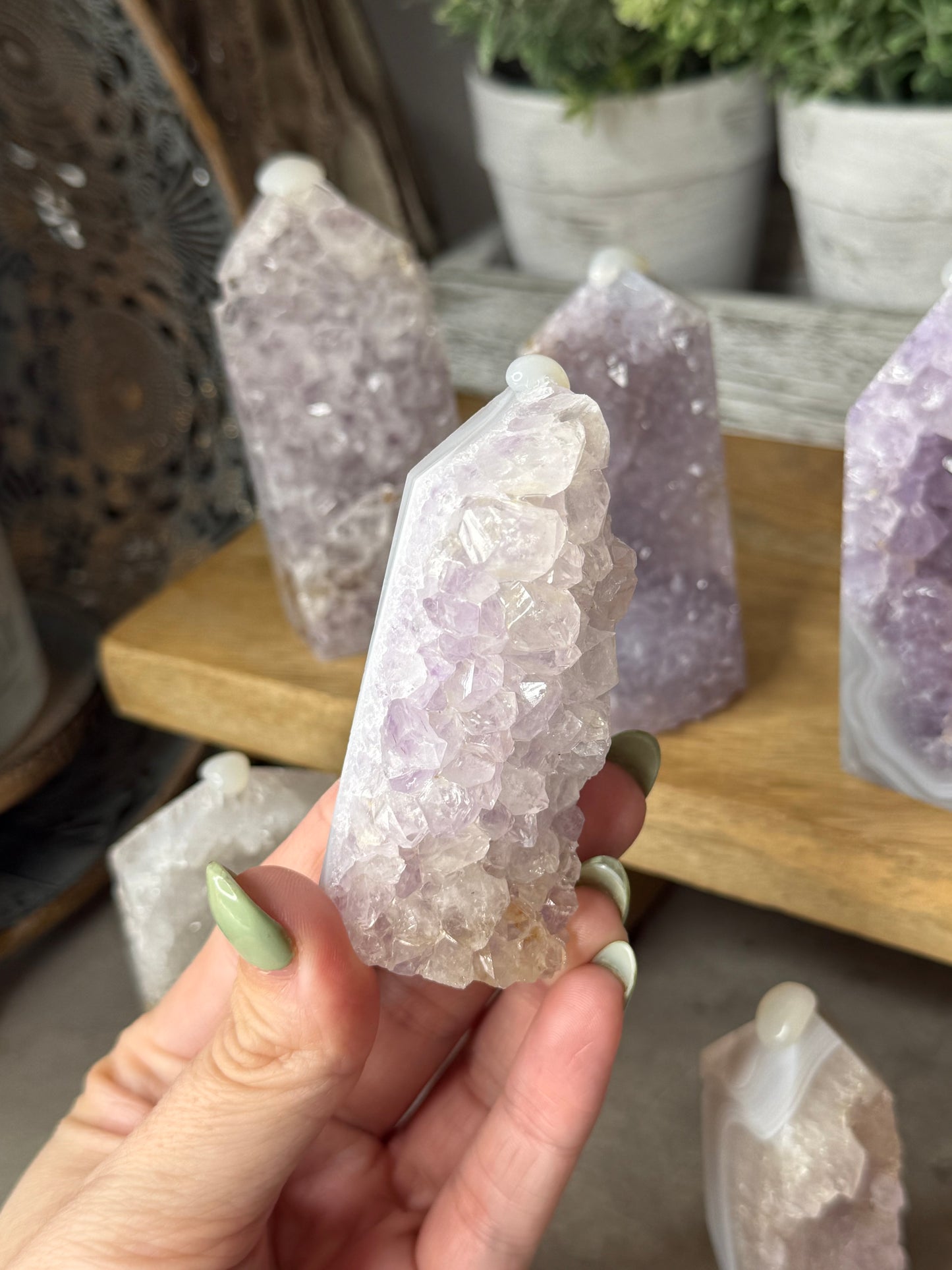 Druzy Raw Agate Crystal Towers