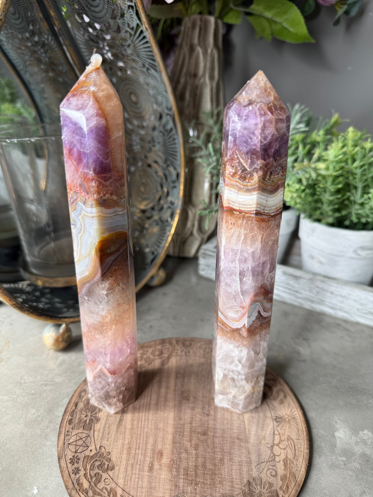 Large Amethyst Crazy Lace Agate Towers