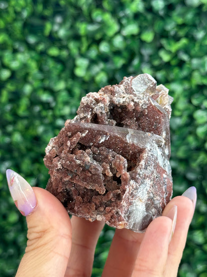 Red Hematite Quartz Crystal Specimen - Morocco B