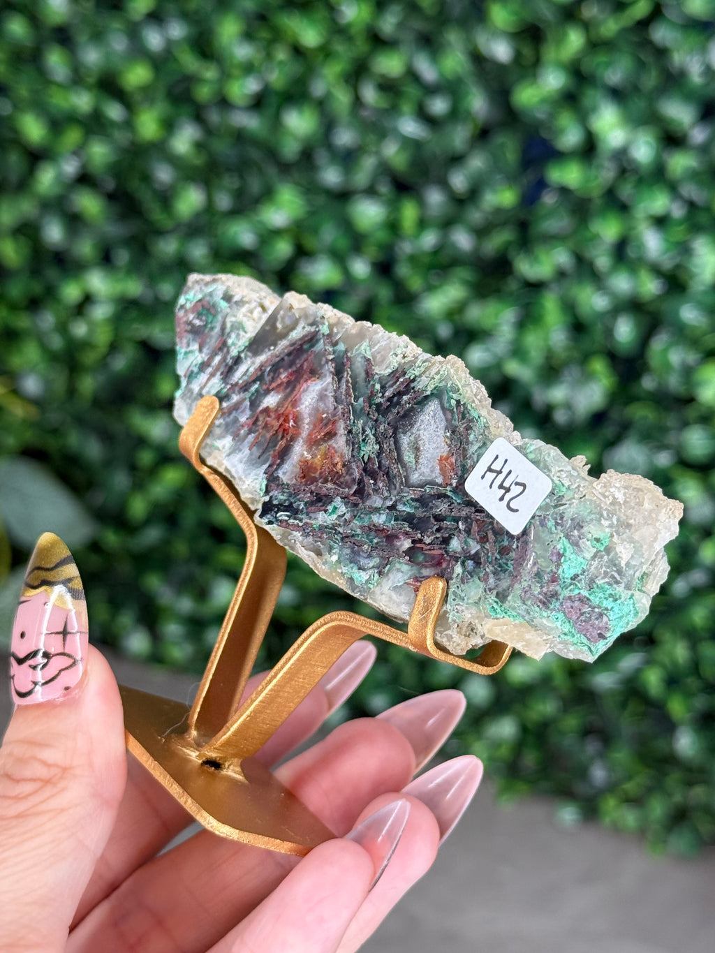 Chrysocolla with Native Copper in Chalcedony